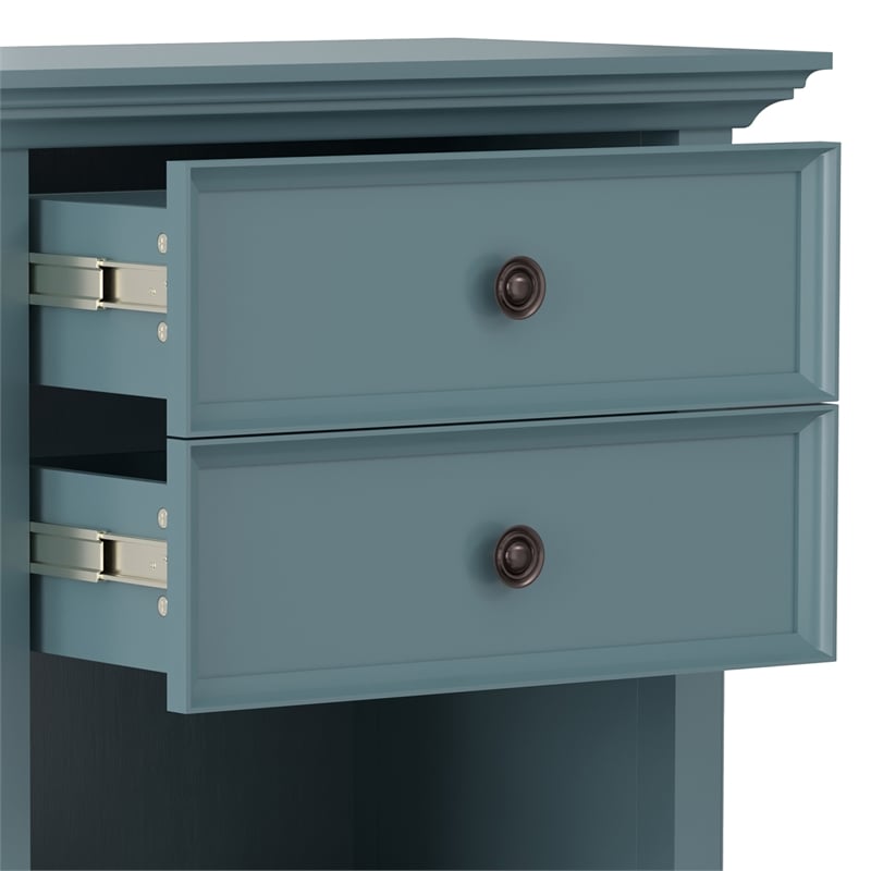 Amherst 24 inch Wide Solid Wood Transitional Bedside Table in French Blue