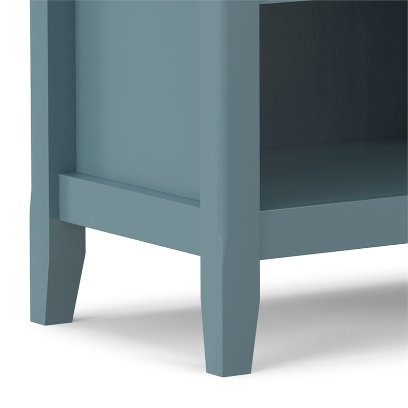 Amherst 24 inch Wide Solid Wood Transitional Bedside Table in French Blue