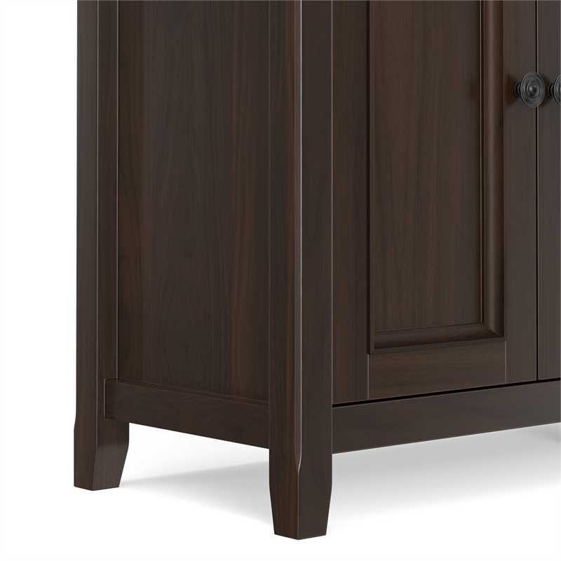 Amherst 84 inch Wide Solid Wood Transitional TV Stand in Brunette Brown/Bronze For TVs up to 90 inches