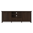 Amherst 84 inch Wide Solid Wood Transitional TV Stand in Brunette Brown/Bronze For TVs up to 90 inches