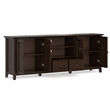 Amherst 84 inch Wide Solid Wood Transitional TV Stand in Brunette Brown/Bronze For TVs up to 90 inches