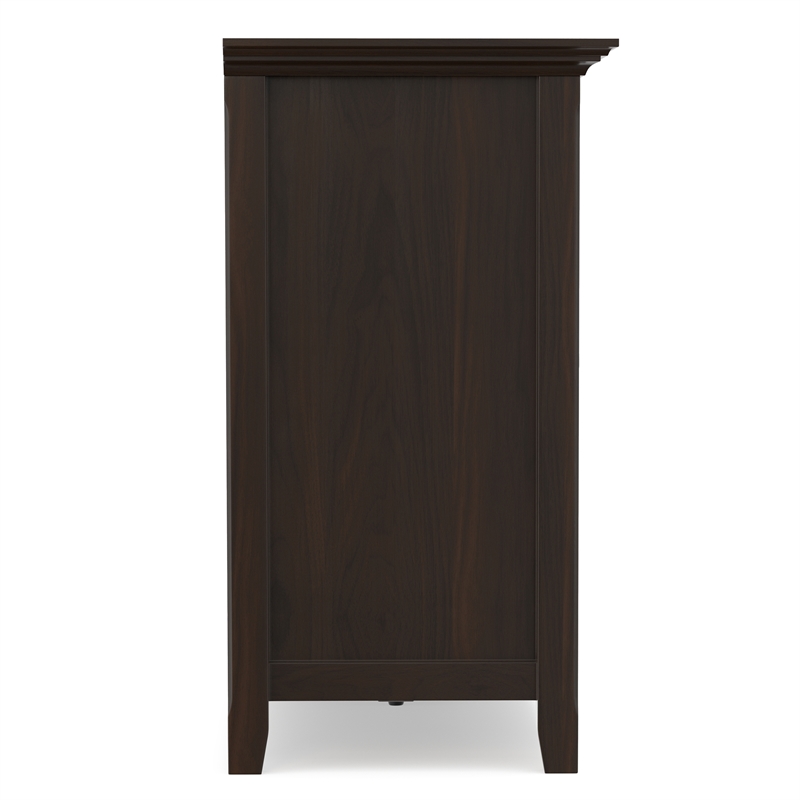 Amherst 84 inch Wide Solid Wood Transitional TV Stand in Brunette Brown/Bronze For TVs up to 90 inches