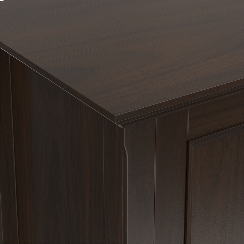 Amherst 84 inch Wide Solid Wood Transitional TV Stand in Brunette Brown/Bronze For TVs up to 90 inches