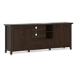 Amherst 84 inch Wide Solid Wood Transitional TV Stand in Brunette Brown/Bronze For TVs up to 90 inches
