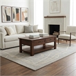 Monroe 48 inch Wide Solid Acacia Wood Rustic Rectangular Coffee Table with Drawers in Distressed Charcoal Brown