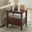 Warm Shaker 20 inch Wide Solid Wood Transitional End Table in Russet Brown