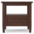 Warm Shaker 20 inch Wide Solid Wood Transitional End Table in Russet Brown