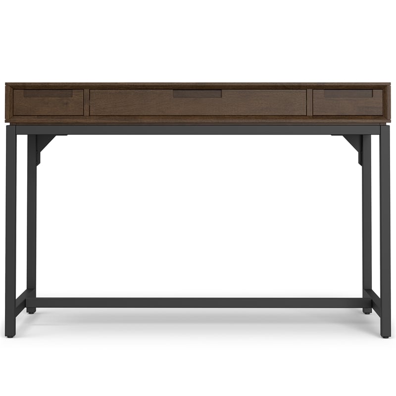Banting Solid Wood Industrial 48 inch Wide Desk with 30 inch Wide Bookcase in Walnut Brown (Set of 2)