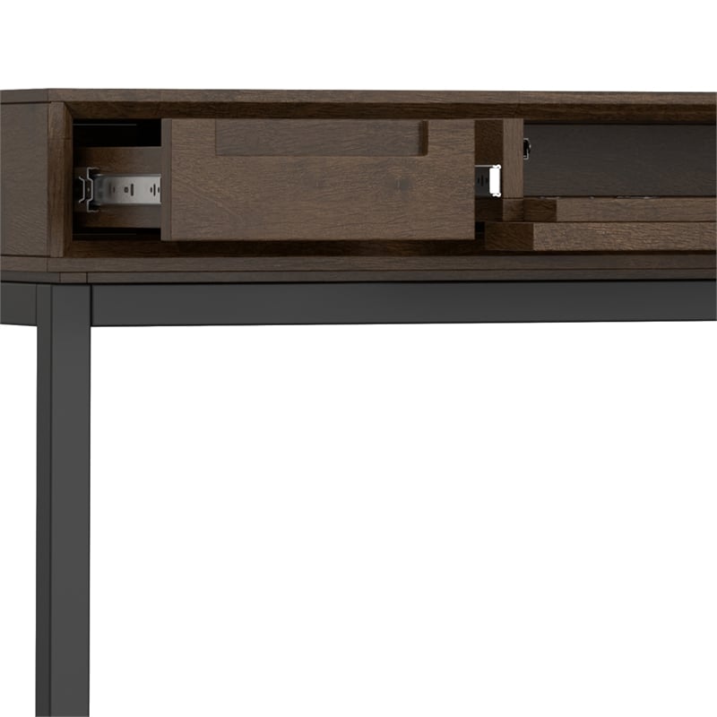 Banting Solid Wood Industrial 48 inch Wide Desk with 30 inch Wide Bookcase in Walnut Brown (Set of 2)