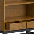 Banting Solid Wood Industrial 60 inch Wide Desk with 30 inch Wide Bookcase in Medium Saddle Brown (Set of 2)