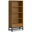 Banting Solid Wood Industrial 60 inch Wide Desk with 30 inch Wide Bookcase in Medium Saddle Brown (Set of 2)