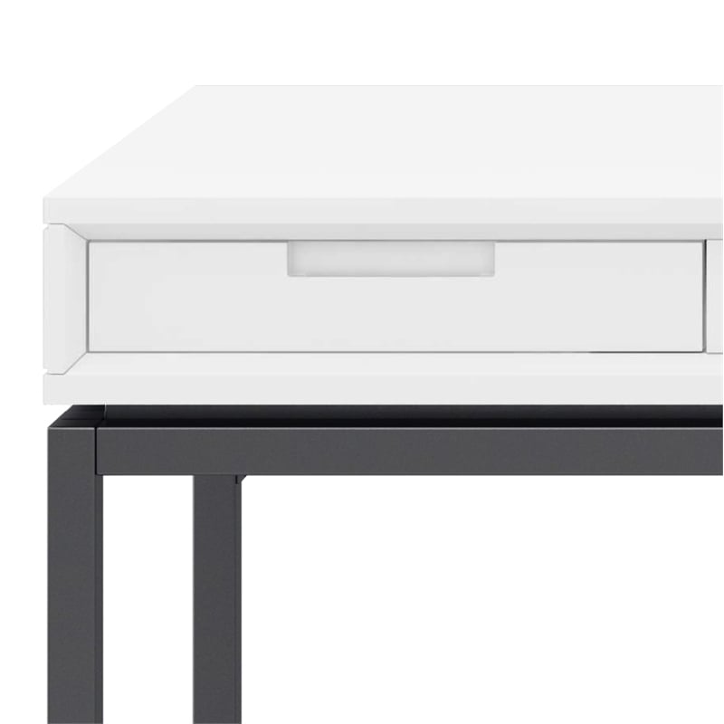 Banting Solid Wood Industrial 60 inch Wide Desk with 30 inch Wide Bookcase in White (Set of 2)