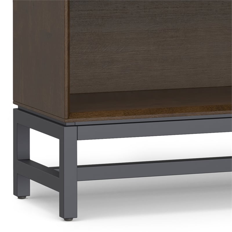 Banting Solid Wood Industrial 60 inch Wide Desk with 64 inch Wide 4 Cubbie Low Bookcase in Walnut Brown (Set of 2)