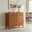 Harper 40 inch Wide Solid Wood Mid Century Entryway Storage Cabinet in Teak Brown