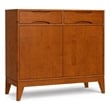 Harper 40 inch Wide Solid Wood Mid Century Entryway Storage Cabinet in Teak Brown