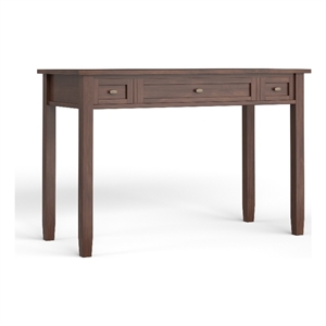 Warm Shaker 48 inch Wide Solid Wood Transitional Desk in Russet Brown