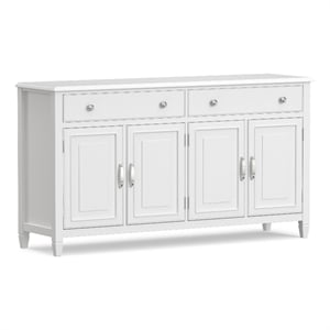 Connaught Wide Solid Wood Traditional Large Sideboard Buffet Storage Cabinet in White