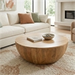 Elmbrook 40 in Boho Round Tapered Drum Coffee Table in Natural