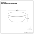 Elmbrook 40 in Boho Round Tapered Drum Coffee Table in Natural