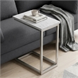 Skyler 10 in Metal and Genuine Marble C Shape Side Table in White Marble