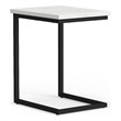 Skyler 16 in Genuine Marble and Iron C Side Table in White Marble
