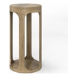 Heather 12 in Mango Wood Modern Round Open Accent Table in Grey Wash