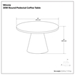 Winnie 30 in Acacia Wood Modern Round Pedestal Coffee Table in Black