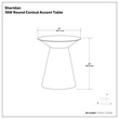 Sheridan 18 inch Wide Contemporary Round Conical Accent Table in Black