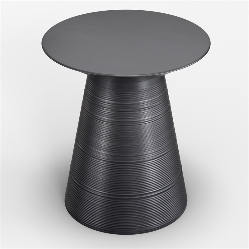 Sheridan 18 inch Wide Contemporary Round Conical Accent Table in Black