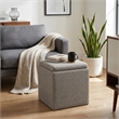 Rockwood 17 inch Cube Storage Ottoman with Tray Top in Platinum