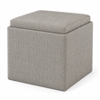 Rockwood 17 inch Cube Storage Ottoman with Tray Top in Platinum