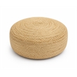 Margo 30 inch Wide Boho Round Braided Pouf in Natural Jute