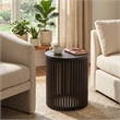 Demy 18 inch Mango Wood and Metal Industrial Accent Table in Black