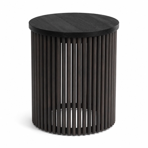 Demy 18 inch Mango Wood and Metal Industrial Accent Table in Black