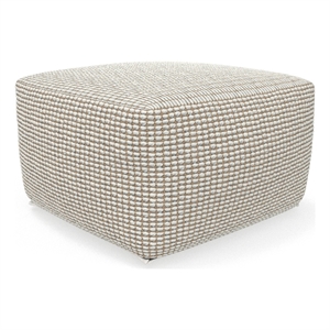 Zelma 24 inch Wide Boho Square Celtic Indoor/Outdoor Pouf in Off White