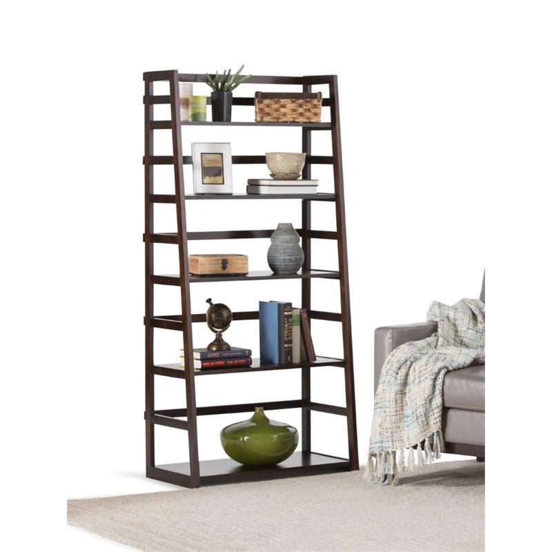 Ladder Shelf Bookcase in Dark Tobacco Brown AXSS008KD