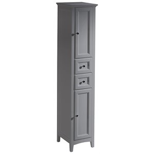 fresca oxford tall 2-drawer modern wood bathroom linen cabinet in gray