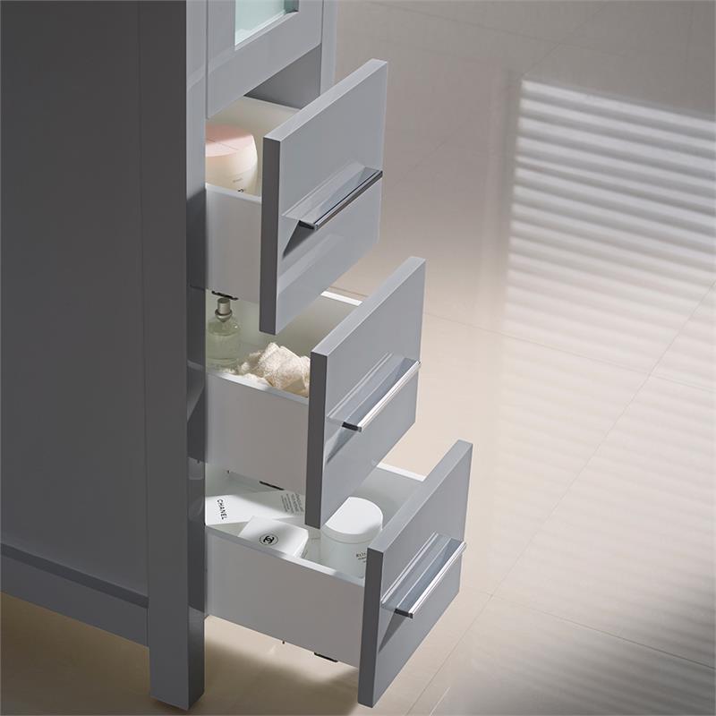 Fresca Torino Tall Modern Wood Bathroom Linen Side Cabinet in Gray