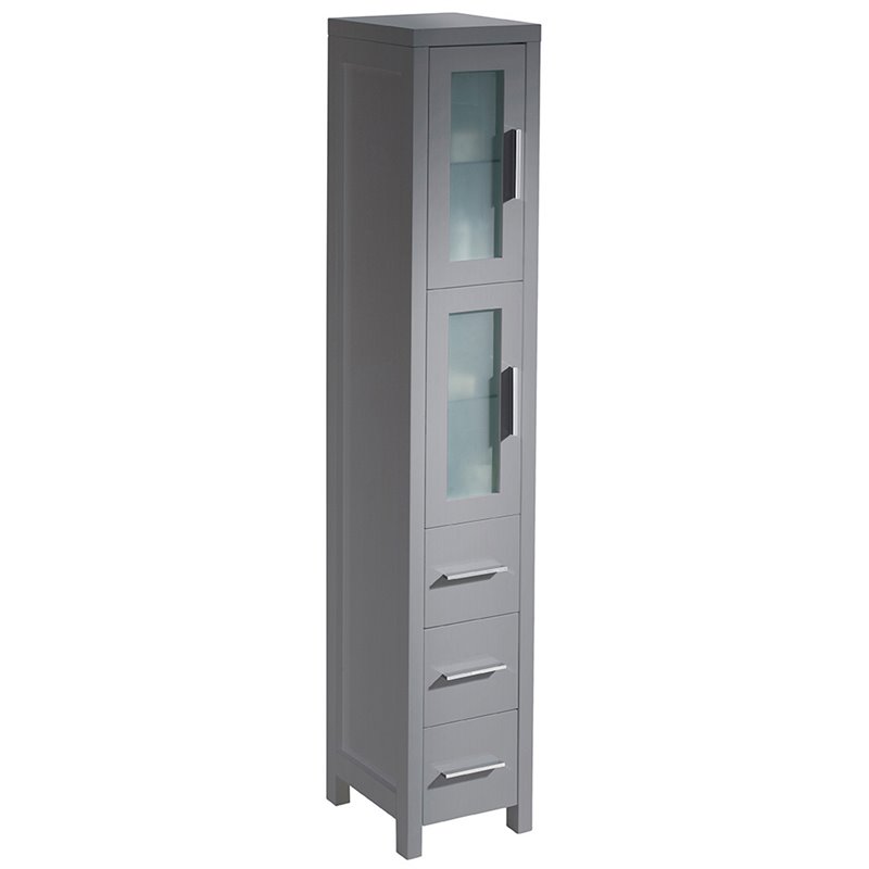 Fresca Torino Tall Modern Wood Bathroom Linen Side Cabinet in Gray