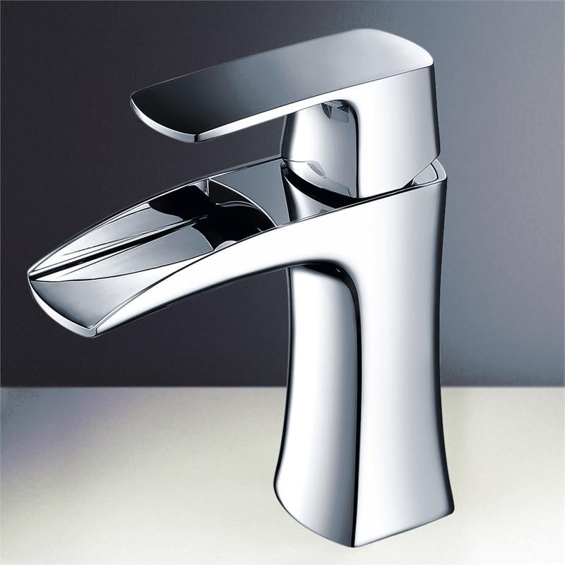 Fresca Fortore Single Hole Mount Modern Ceramic Bathroom Vanity Faucet in Chrome