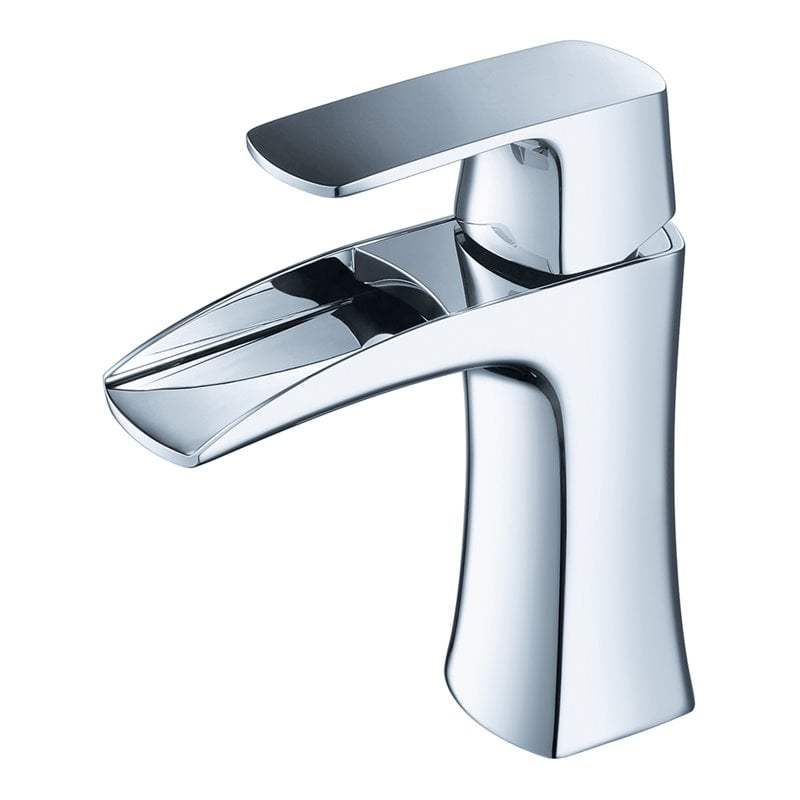 Fresca Fortore Single Hole Mount Modern Ceramic Bathroom Vanity Faucet in Chrome