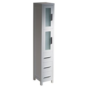 torino tall bathroom linen side cabinet in white