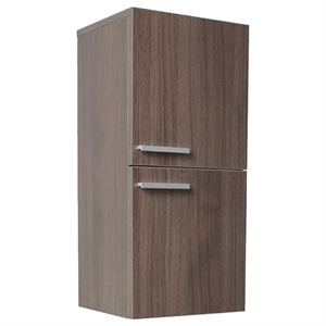 fresca gray oak bathroom linen side cabinet with 2 storage areas