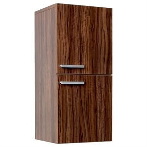 fresca walnut bathroom linen side cabinet with 2 storage areas