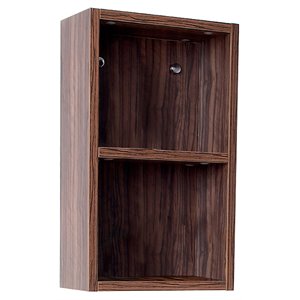 fresca walnut bathroom linen side cabinet with 2 open storage areas