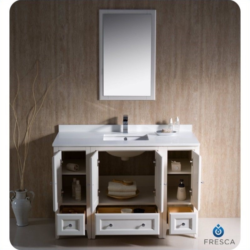 Fresca Oxford 48 Bathroom Vanity In Antique White Fvn20 122412aw Fresca Oxford 48