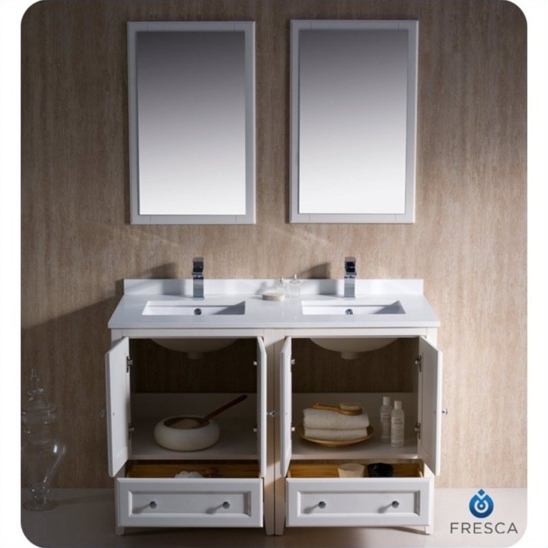 Fresca Oxford 48" Bathroom Vanity in Antique White FVN202424AW