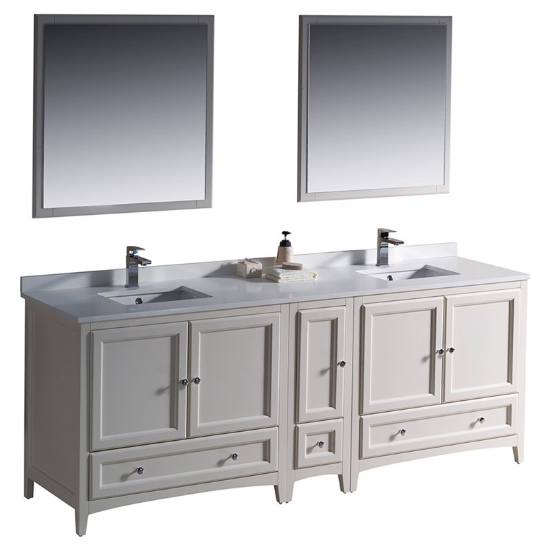 Fresca Oxford 84 Bathroom Vanity In Antique White Fvn20 361236aw Fresca Oxford 84