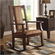 ACME Butsea Fabric Upholstered Rocking Chair in Brown and Espresso