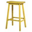 ACME Gaucho Wooden Armless Rectangle Bar Stool in Antique Yellow (Set of 2)